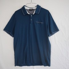Ted Baker London Polo Shirt Mens 4 Golf Casual Knit Pocket Blue Short Sleeve