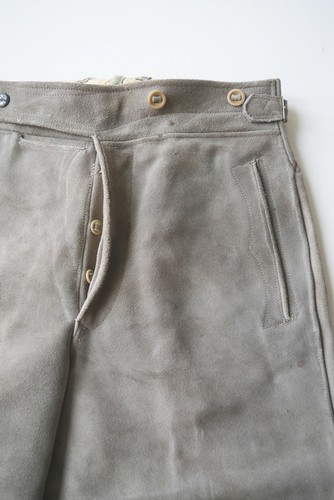 Dicke Kniebund Lederhose neuwertig grau für Jagd ohne Verzierungen Gr.94 / 46 - Bild 7 von 10
