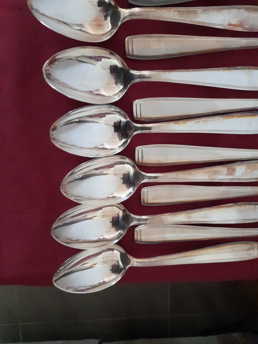 24 COUVERTS DE table Fourchettes Cuilleres métal argenté ercuis modèle Carthage EUR 165,00 - FR