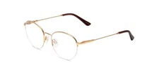 Ernest Hemingway H4858 Unisex Round Semi-Rimless Eyeglasses in Gold/Auburn 49 mm