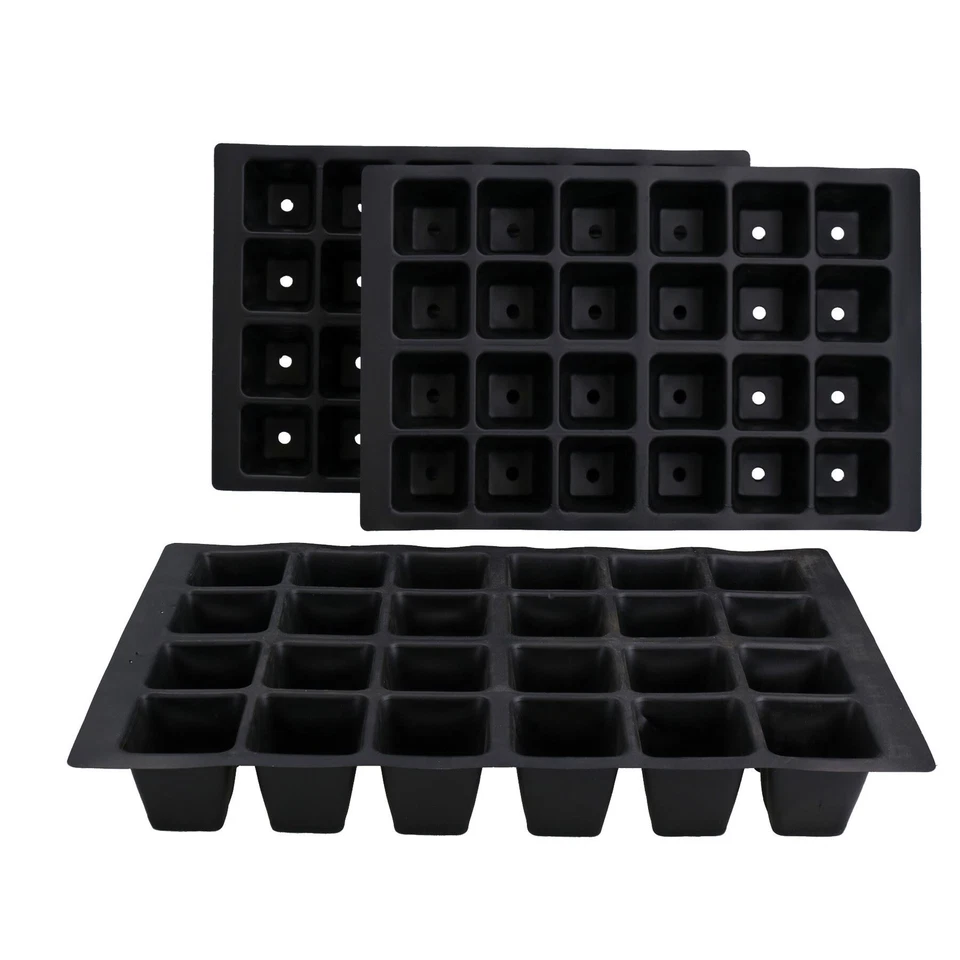 AB TOOLS 24 Cell Plant Trays Bedding Plant Pack Plastic Inserts Seed Germination Pots