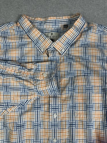 OAK HILL Mens Multicolored Plaid Longsleeve Casual SIZE 6XLT Vacation Beach Work