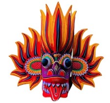 Mask Wall Traditional Wooden Sri Hand Carved Lankan Decor Hanging Home Wood Hand