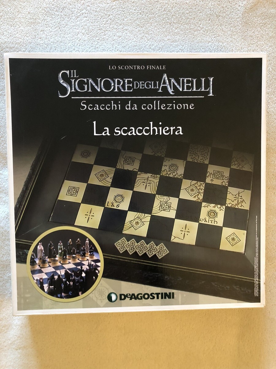 SET SCACCHI IL SIGNORE DEGLI ANELLI- scacchiera 57 pezzi in piombo