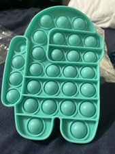 Among Us Light Blue Pop It Silicone Bubble Pop Sensory Fidget Toy 6"