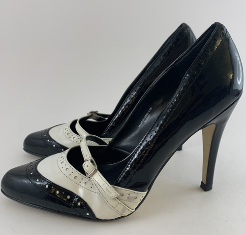 White House Black Market Women’s Leather Spectator Heels Stilettos Sz 6.5 M - Picture 6 of 8