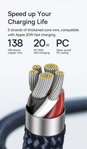 Baseus Auto Smart Power-Off PD 20W USB C Fast Charger Cable For iPhone 14 13 12 - 第 20/25 張圖片