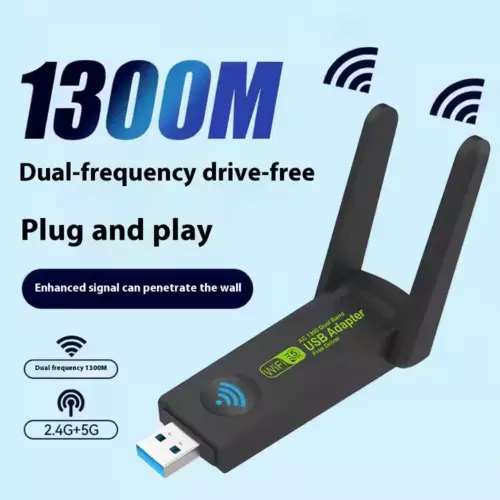 1300Mbps Wireless USB WIFI Adapter Network Dongle Dual Band 5G Bluetooth