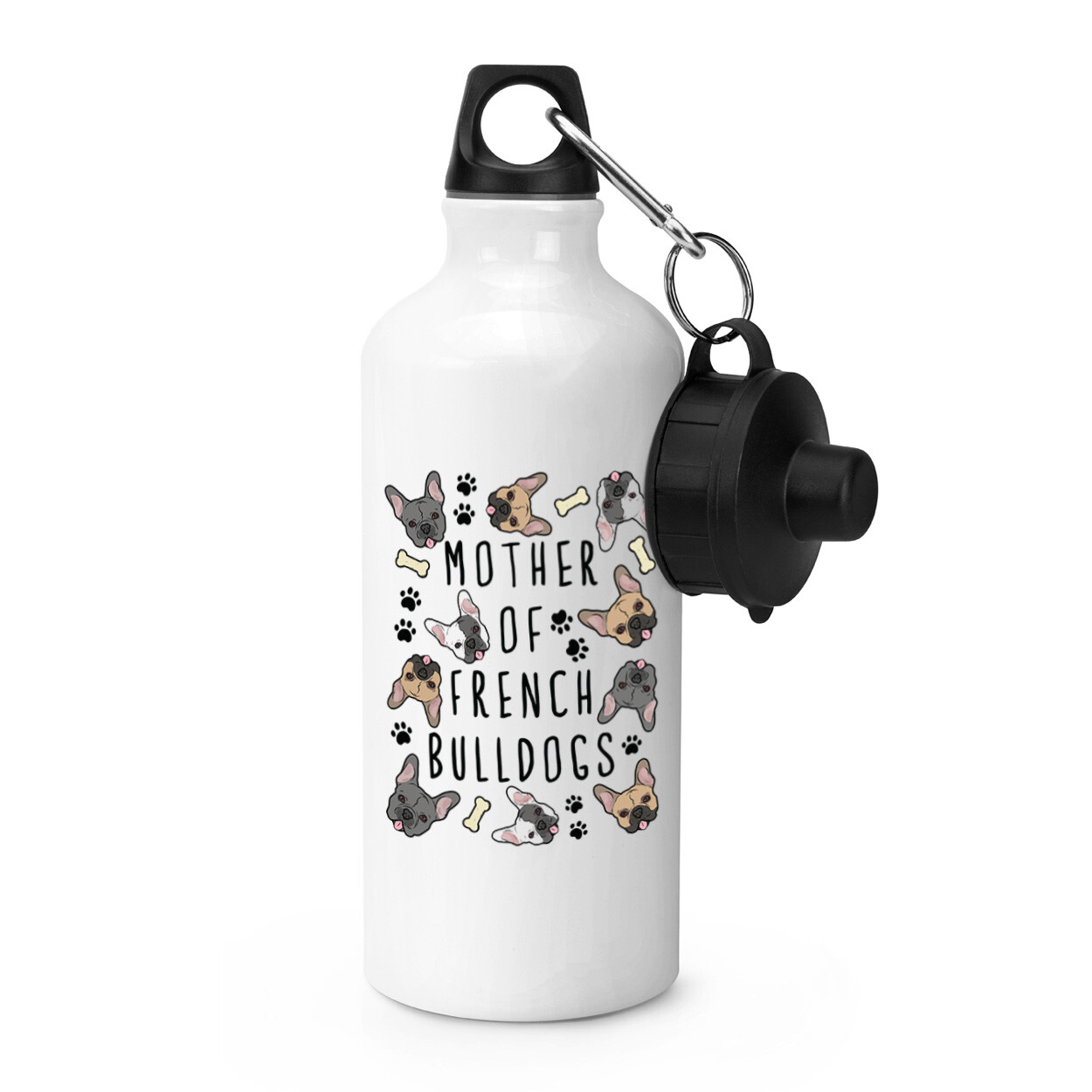Mother Of French Bulldogs Sports Water Bottle Crazy Lady Man Dog Puppy Funny