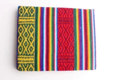 Eco Friendly Lokta Paper Blank Travel Journal with Bhutanese Fabric Hard Cover