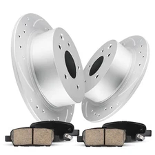 4pc Rear Disc Brake Rotors Ceramic Brake Pads Kit for 2006-2014 Honda Ridgeline