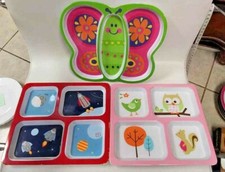 Set Of 3 Circo  Stephen Joseph Divided Children's Melamine Divided Plates.