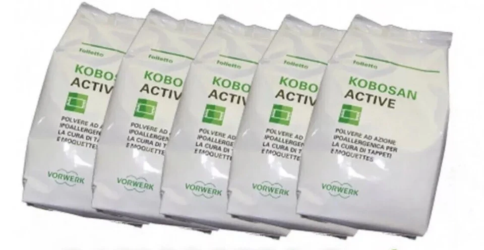 KOBOSAN DETERGENTE IN POLVERE PER BATTITAPPETO FOLLETTO VORWERK 5 BUSTE DA 500g