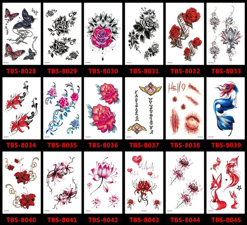 8 X Temporary Tattoos Body Arm Tattoo Sticker Half Sleeve Fake Waterproof US 