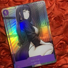 Hinata Hyuga NARUTO MASTER ROOM Goddess Waifu Anime Holo Card Squat