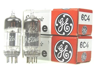 2x 6C4 = EC90 = CV133 General Electric pair Röhre tube Triode Amplifier NOS NEU - Bild 1 von 3