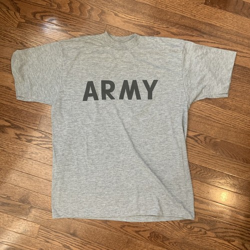 Vintage Army T Shirt Adult Medium Grey 