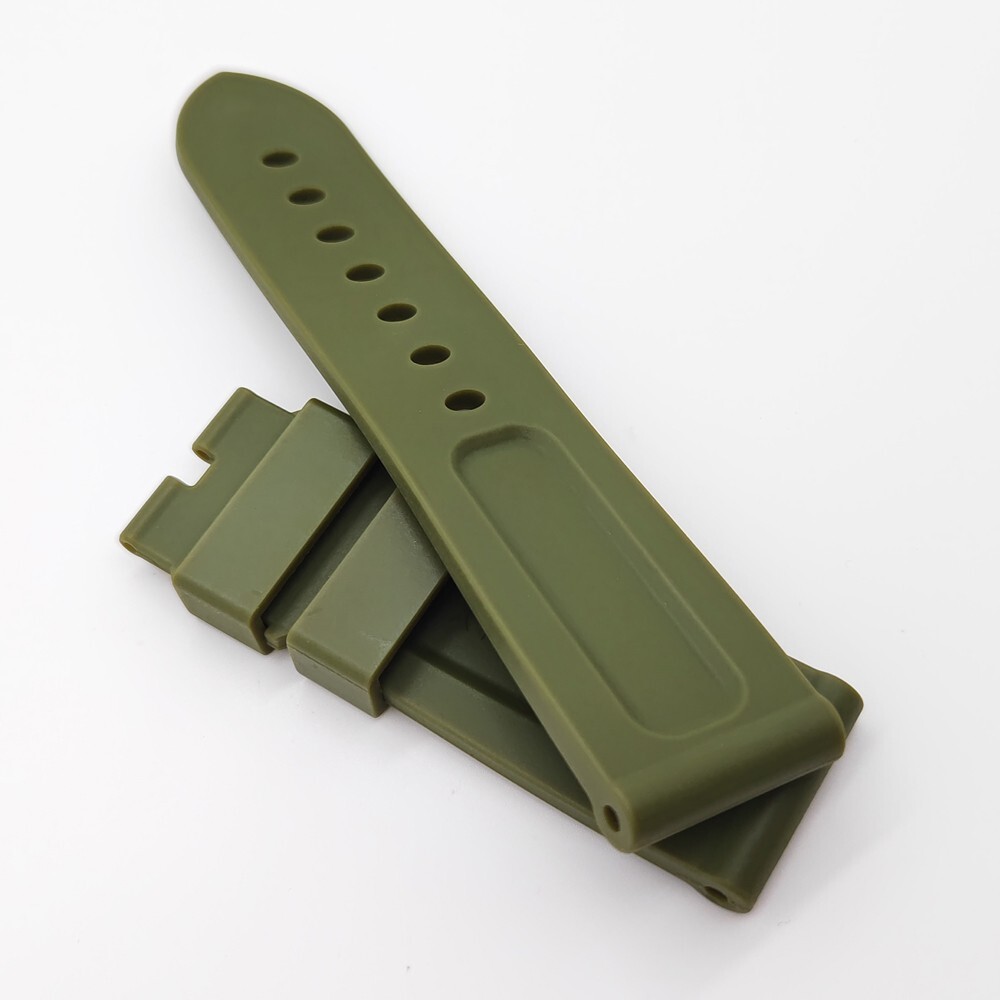 24mm 22mm Army Green Rubber Band Strap For PANERAI RADIOMIR