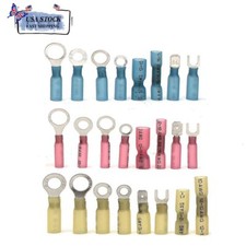 Heat Shrink Wire Connectors Electrical Ring Fork Terminals Spade Crimp Kit