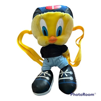 Vintage Looney Tunes Tweety Bird 15” Plush Backpack 1999  display picture 2