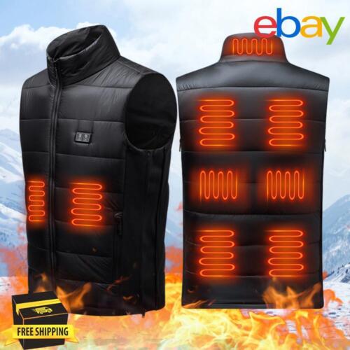 Unisex Heated Waistcoats Thermal Vest USB Charging 9 Areas Heated for Men Women - Photo 1/15