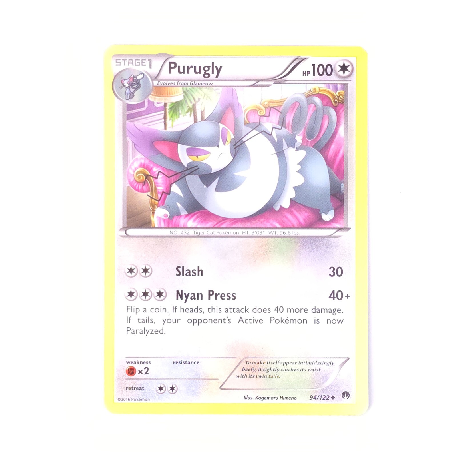Purugly 94/122 Pokemon XY - BREAKpoint Uncommon NM