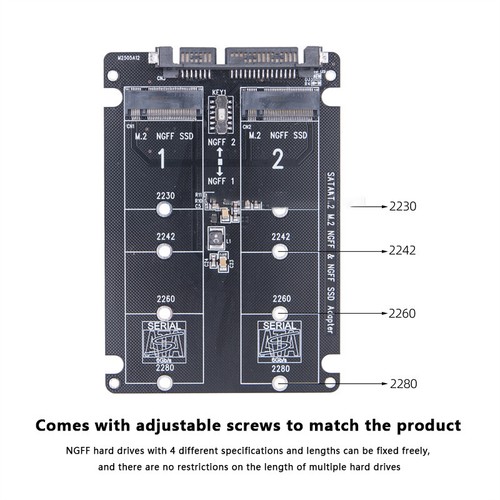 Dual M.2 NGFF To SATA 3.0 SSD USB Adapter Set 2in1 External Hard Drive Box - Afbeelding 11 van 15