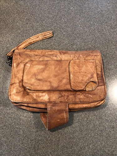 Made in Italy TSF Vintage Genuine Leather Small Crossbody Wallet Purse Bag - Picture 5 of 5