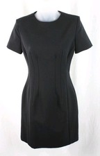 Prada Women's Black Short Sleeve Knee Length Dress Size 40 US 6