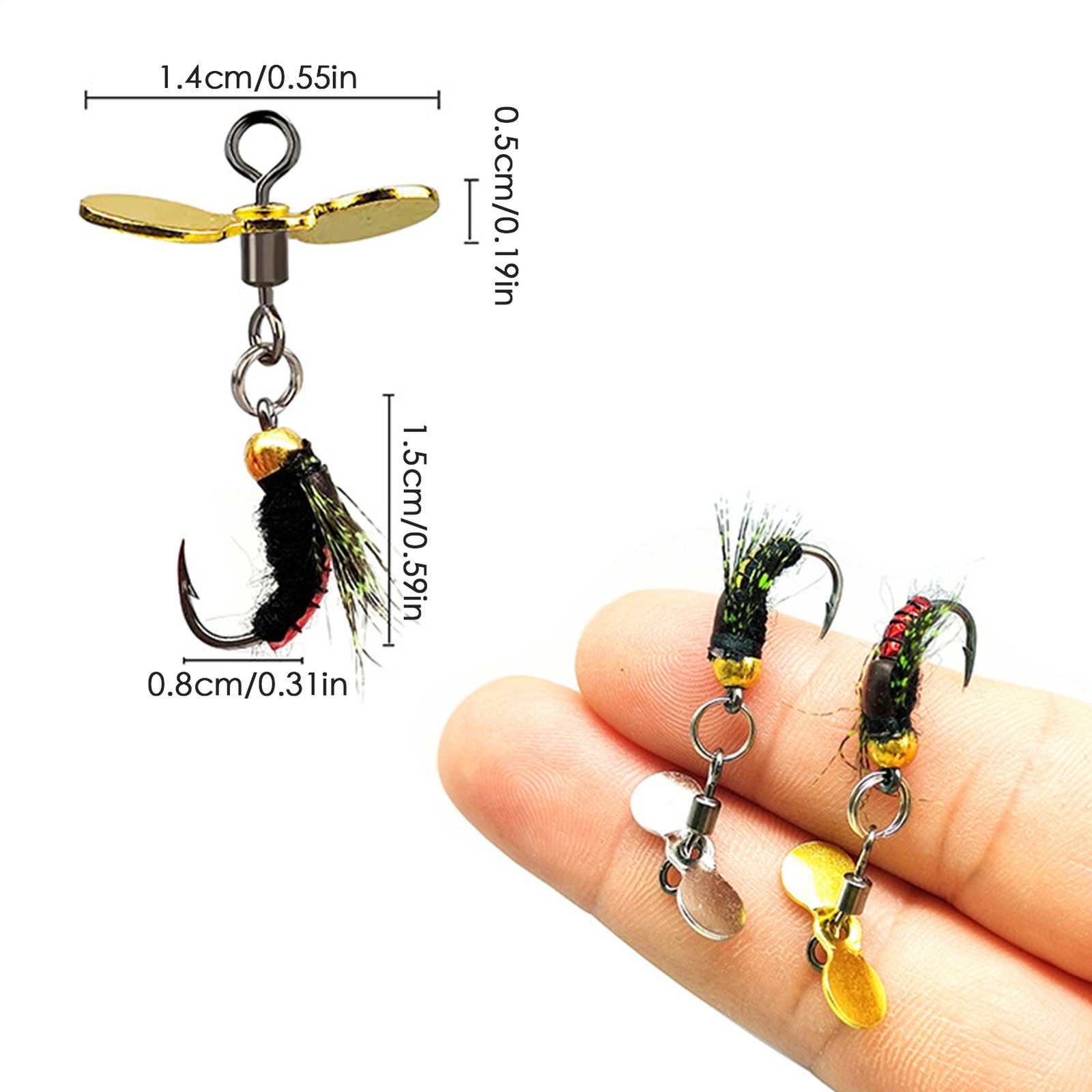 12Pcs Fly Fishing Lures Bass Poppers Flies Topwater Trout Panfish Bass Salmon - Image 10