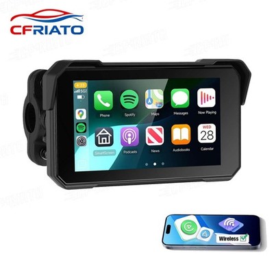 5'' Motorcycle Autoradio Waterproof Wireless Apple CarPlay Bluetooth Android Auto