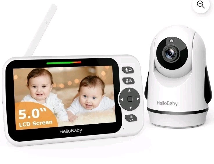 HelloBaby HB6352 Video Baby Monitor – 5″ LCD, No Wifi, Pan-Tilt-Zoom, 1000 ft...
