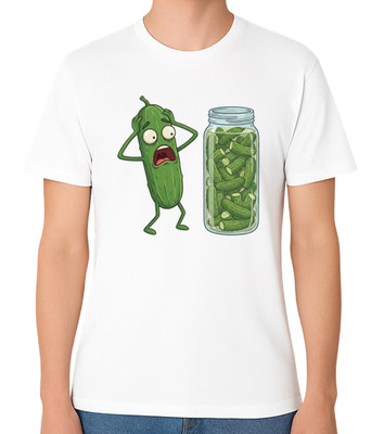 T-Shirt Horrified Gurke Pickle Glas lustig Pickle Cartoon Essen Humor Tee