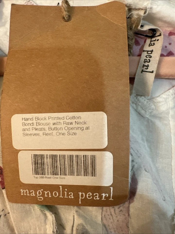 Blusa Bondi de algodón estampada a mano Magnolia Pearl 388 Reef OS NUEVA CON ETIQUETAS Foto 2 de 4