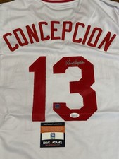 DAVE CONCEPCION SIGNED CINCINNATI REDS CUSTOM WHITE JERSEY JSA AUTH AUTO