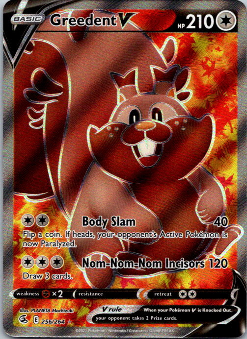 Greedent V (Full Art) Holo Ultra Rare SWSH08: Fusion Strike 256/264 NM