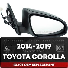 Passenger Side Mirror For Toyota Corolla Power Non-Heated Manual Fold Convex ...