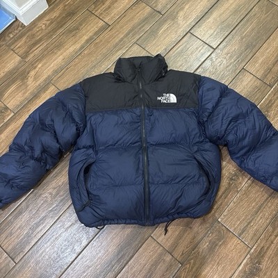 The North Face Men s 700 Down Hooded Full Zip Puffer Jacket Blue/Black L