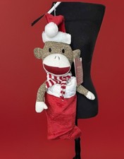 Gemmy Christmas SOCK MONKEY Holiday Living Musical Singing Animated Stocking