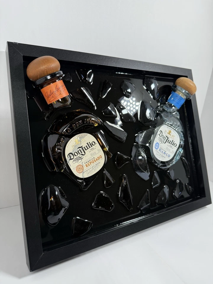 Don Julio Tequila Bottle Wall Art – Broken Glass Epoxy Frame – Unique Bar Decor  - Image 4 of 4