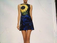 Alice & Olivia NWT’s “Azalea” Sunflower, Blue Brush Stroke Graphic Size 4, $440.