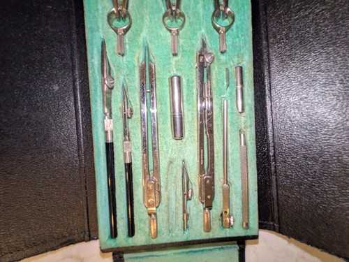 Antico set da disegno 12 pezzi #607.51050 (Made in Germany) - Foto 4 di 15