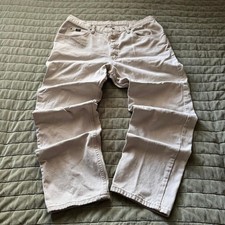 Vintage 90s Lee Made in USA Stone Beige Straight Leg Jeans 38x31