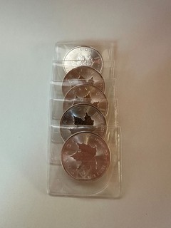 5 Stück Kanada 5 $ 2024 Maple Leaf Silber 1 oz 999.9 Silber Anlagemünze