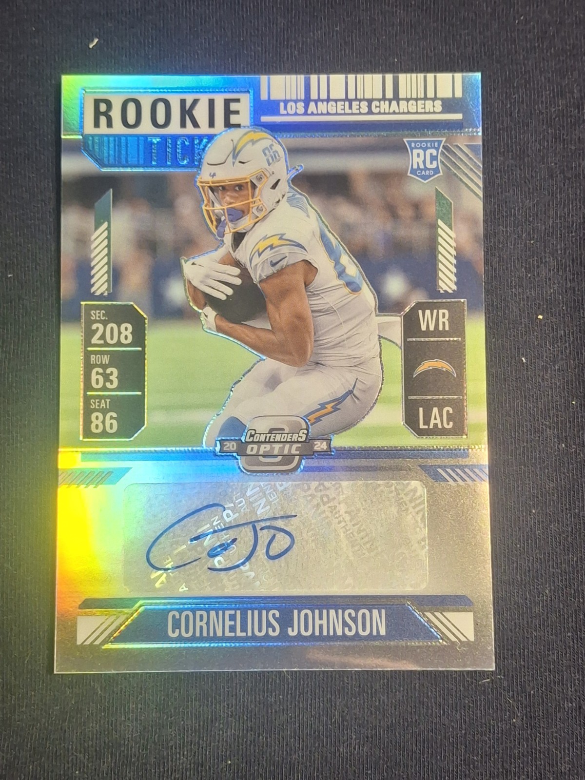 Cornelius Johnson Panini Contenders Optic #181 Autograph