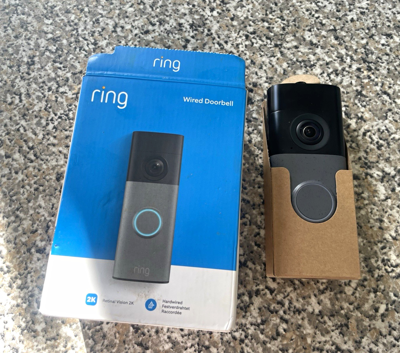 Ring Wired Doorbell 2K Wired Wi‑Fi Video Doorbell Black/Grey