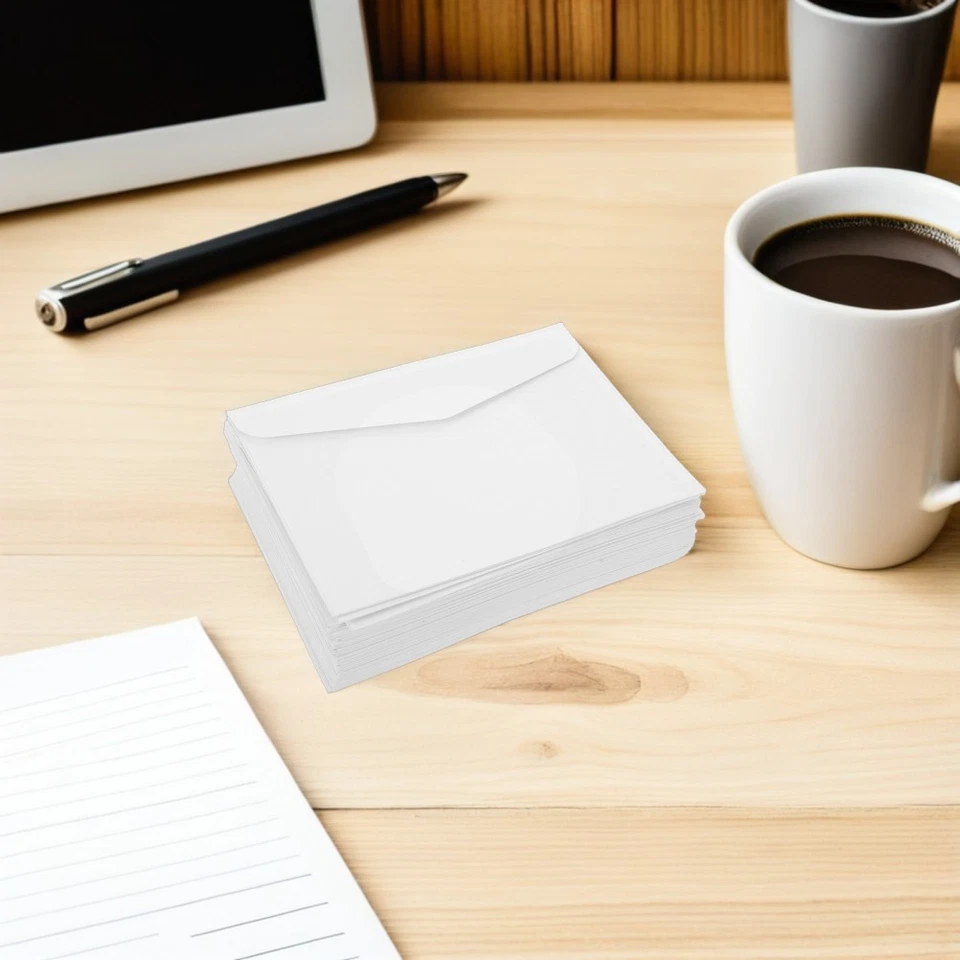 100 Pcs Mini White Envelope Envelopes for Wedding Invitations Card - Image 2 of 4
