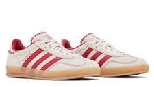 NIB Adidas Gazelle Women  s Size 6.5 Indoor Beige Scarlet Gum Free Shipping