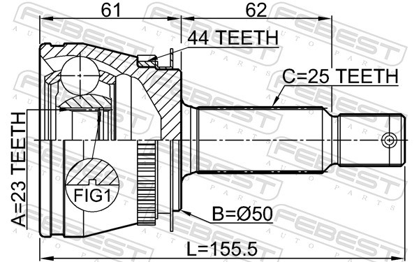Fits FEBEST 1210-LANA44 EXTERNAL CRANKSHAFT JOINT HYUNDAI ELANTRA/LAN ⭐UK Stock⭐