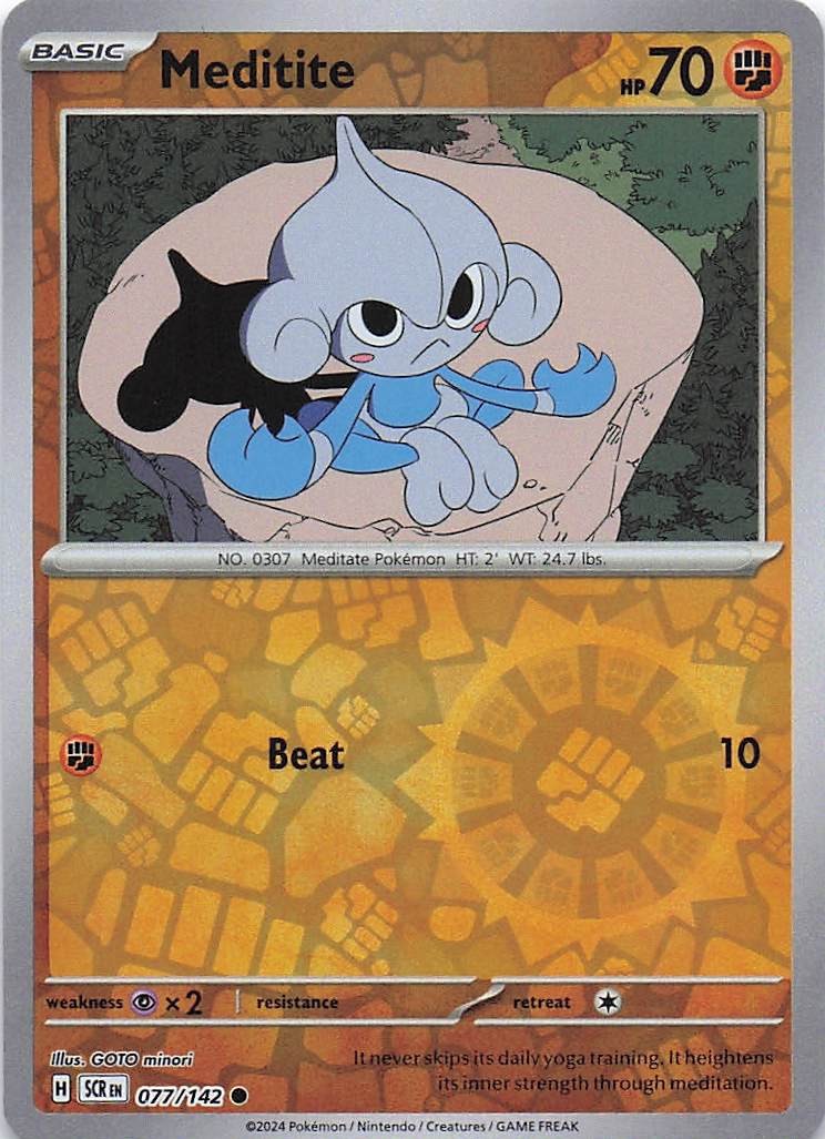 Meditite 077/142 Reverse Holo SV07: Stellar Crown NM